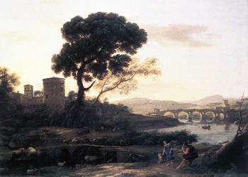Claude Lorrain : Landscape with Shepherds, The Pont Molle